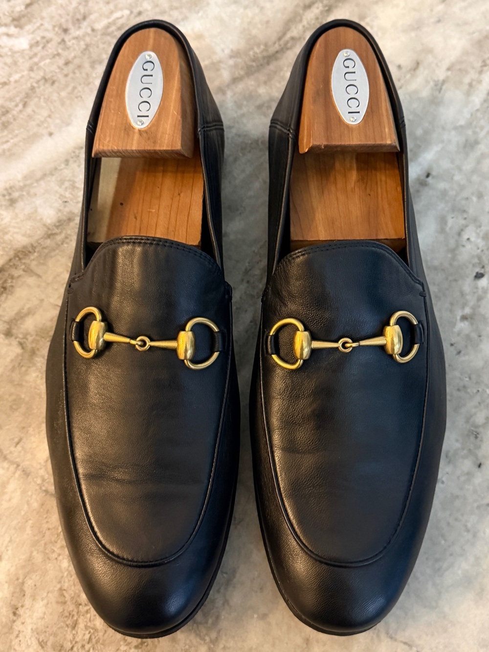 GUCCI BRIXTON Black Leather Horsebit Loafers US 8.5 Gucci 8 Jordaan $1100
